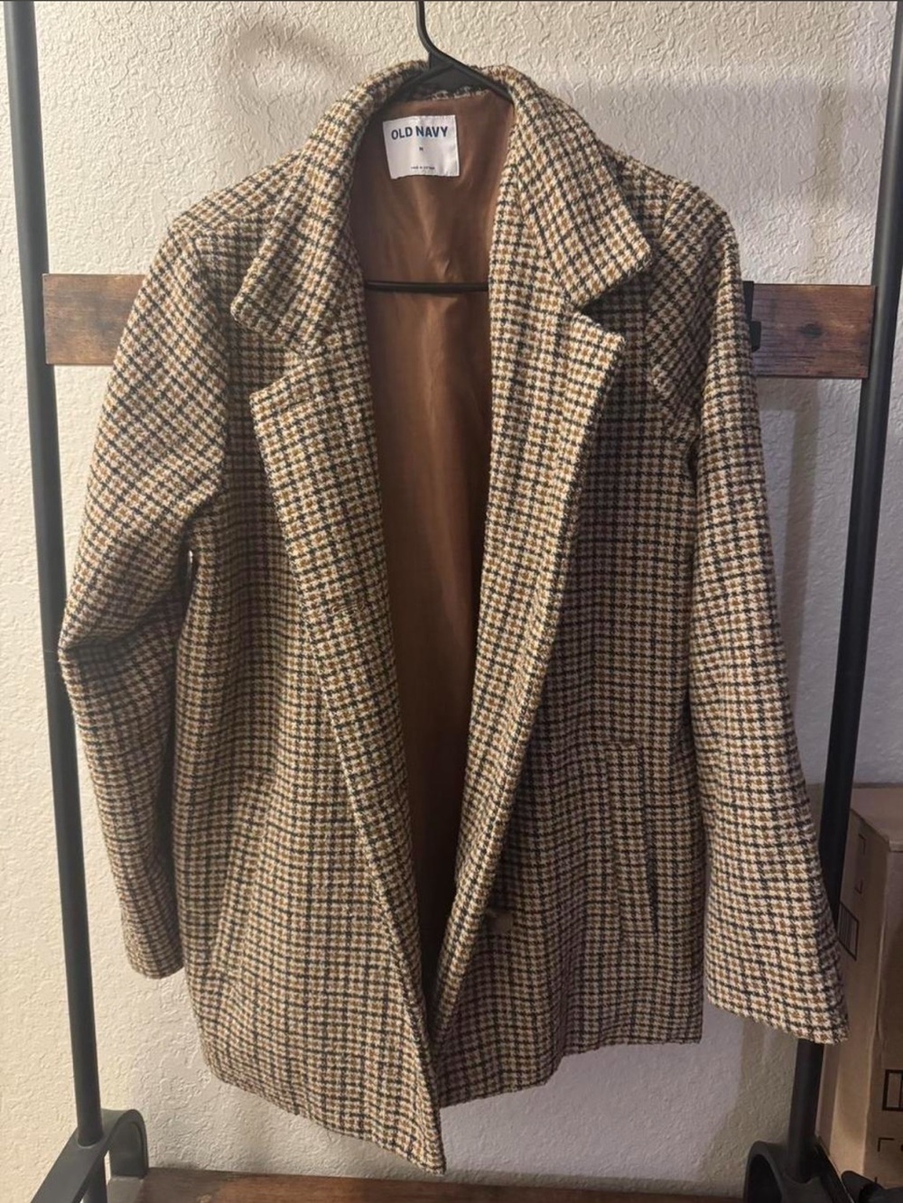 Old Navy Brown Tan Houndstooth Blazer